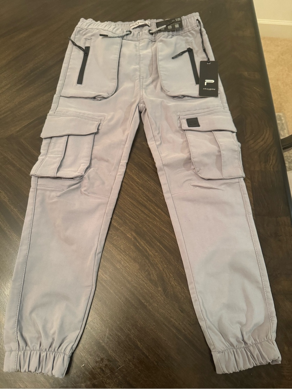 Porsche Design boys (8) Light Gray Cargo Pants with Utility Pockets